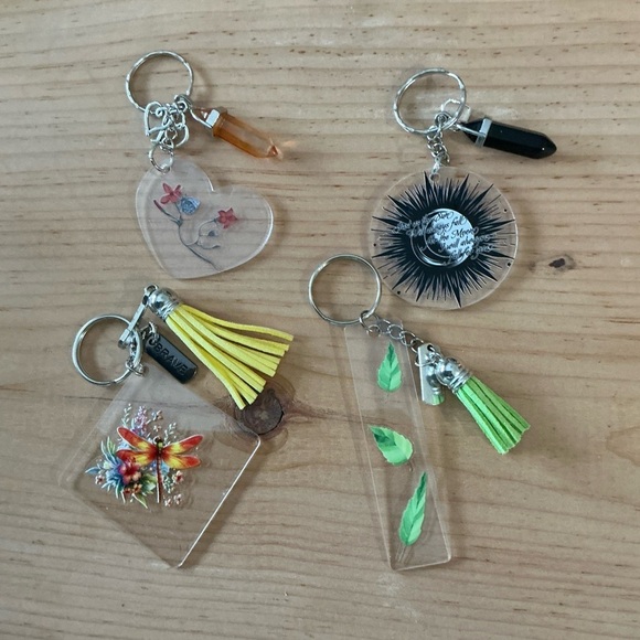 Accessories - Handmade set of 4 acrylic keychains!  Brand New!